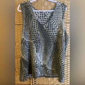 Sleeveless Gray Animal Patterned Women's Top
